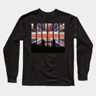 British Flag over London City Long Sleeve T-Shirt